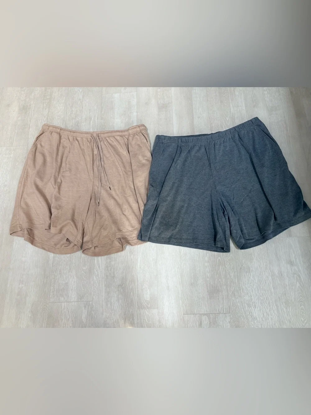 Woman Within - Women’s Casual Lounge Shorts - Taupe and Charcoal (2-Pack) - Picture 1 of 10